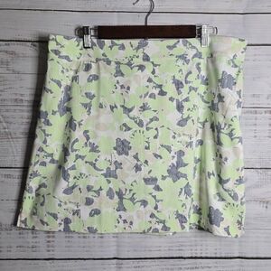 Izod Golf Floral Mini Skort With Pockets Blue And Green Womans Size 12